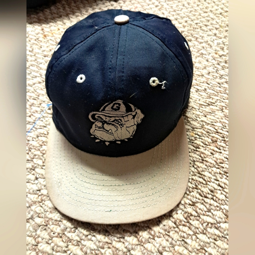 Vintage 90s Georgetown Hoyas Script Snapback Hat  NCAA College Spellout GC